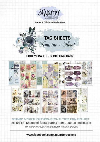 3Quarter Designs Ephemera Fussy Cutting Pack - Feminine + Floral - Root & Company