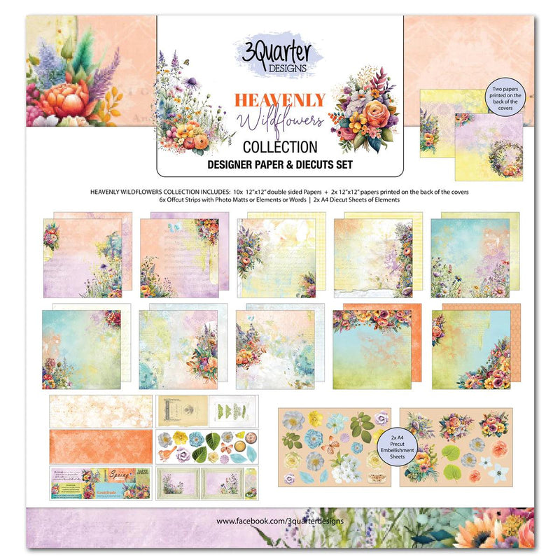3Quarter Designs - Heavenly Wildflowers 12x12 Scrapbook Collection - Root & Company
