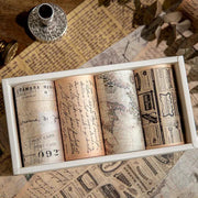 4 Rolls Vintage Washi Tape Set - Junk Journal Supplies - Vintage Time and Paper Tape - Root & Company
