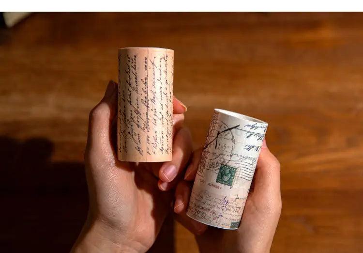 4 Rolls Vintage Washi Tape Set - Junk Journal Supplies - Vintage Time and Paper Tape - Root & Company