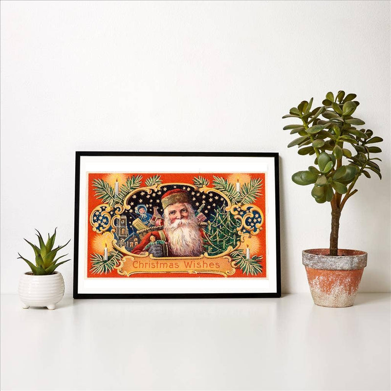 Found Image Press - Art Print - Christmas Wishes, Santa with Toys