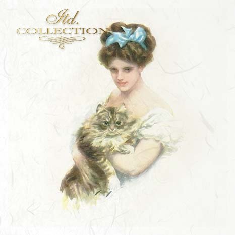 ITD Collection - Rice Paper Set Mini - Vintage Women and Cats