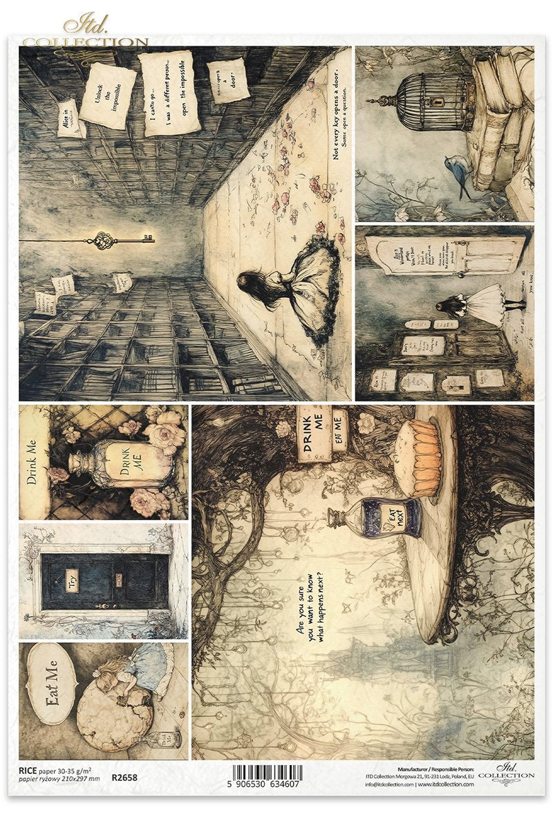 ITD Collection - Alice in Wonderland - Rice Paper - R2658