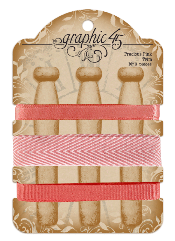 Graphic 45 - Staples Embellishments Collection - Precious Pink Trim