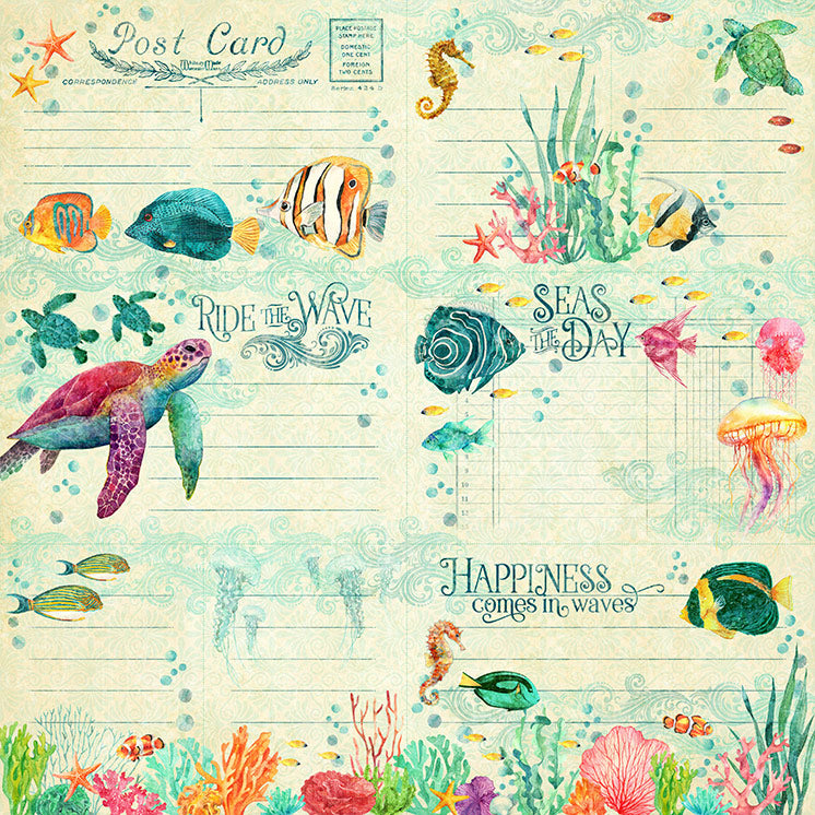 Graphic 45 - Seas the Day - Go with the Flow 12×12 Paper