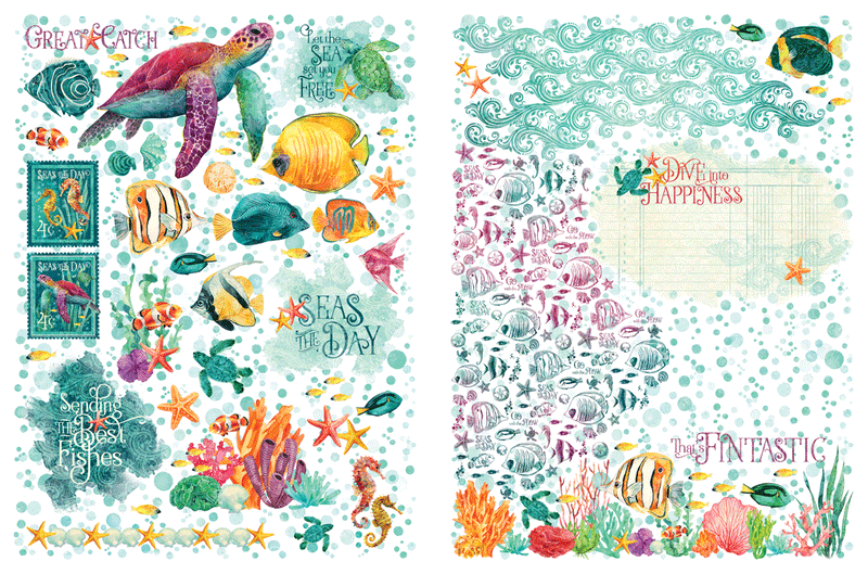 Graphic 45 - Seas the Day - Rub-On Transfers