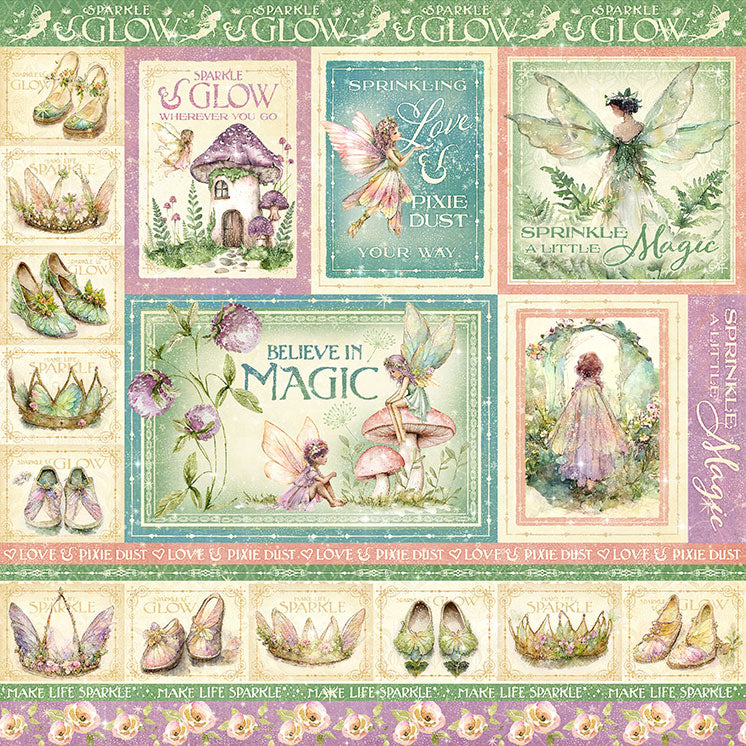 Graphic 45 - Fairy Boutique - Sprinkle a Little Magic 12×12 Paper
