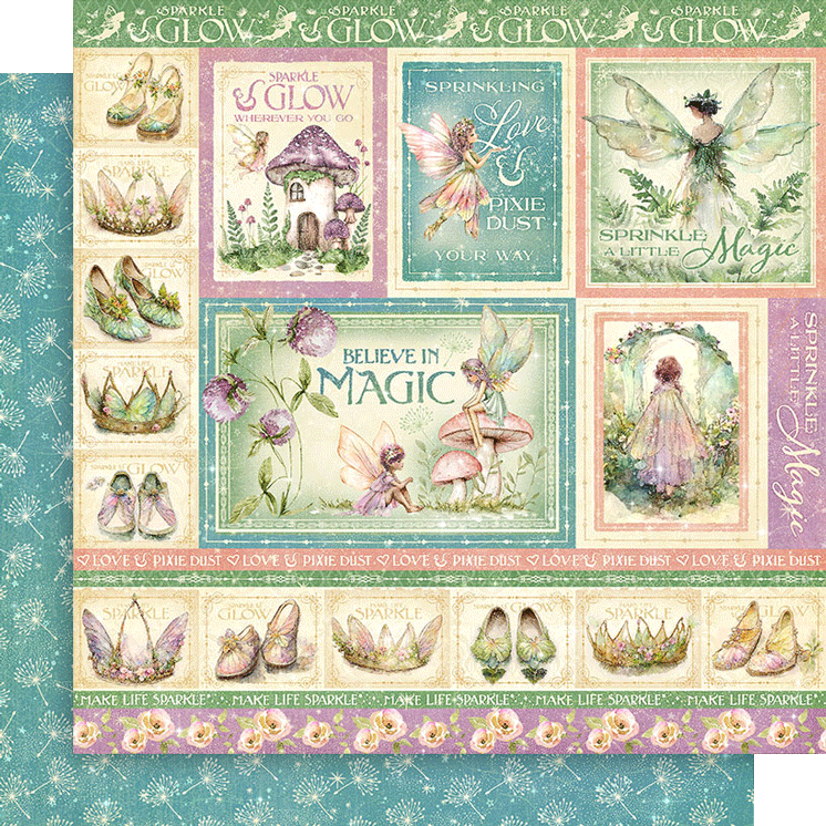 Graphic 45 - Fairy Boutique - Sprinkle a Little Magic 12×12 Paper