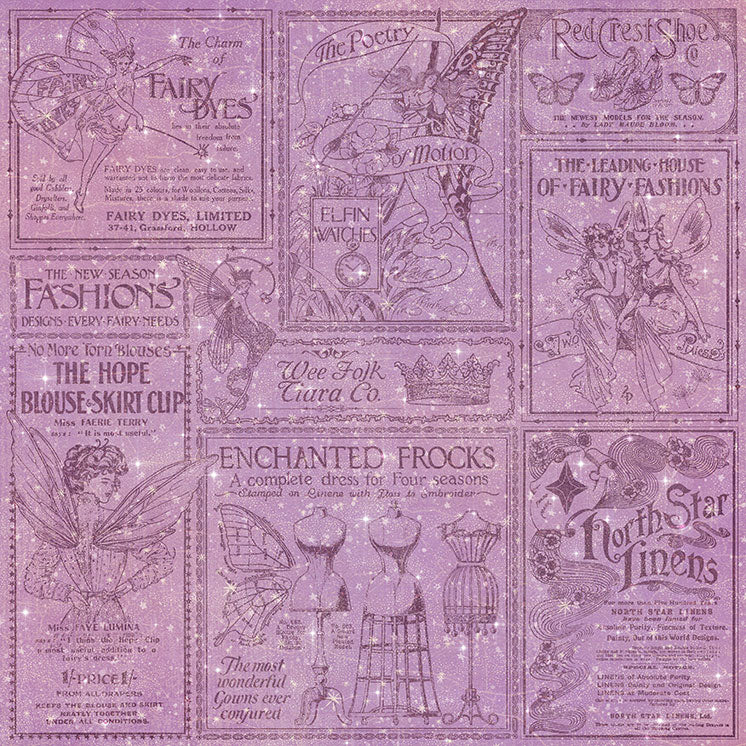 Graphic 45 - Fairy Boutique - Newsworthy 12×12 Paper