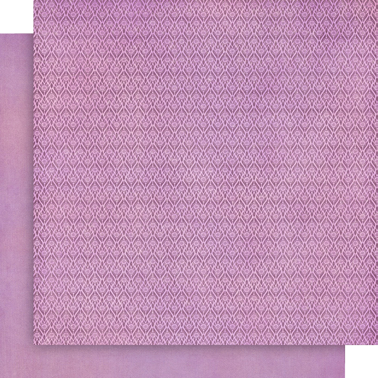 Graphic 45 - Fairy Boutique - Lilac Lavender Pattern & Solid Sheet 12×12 Paper