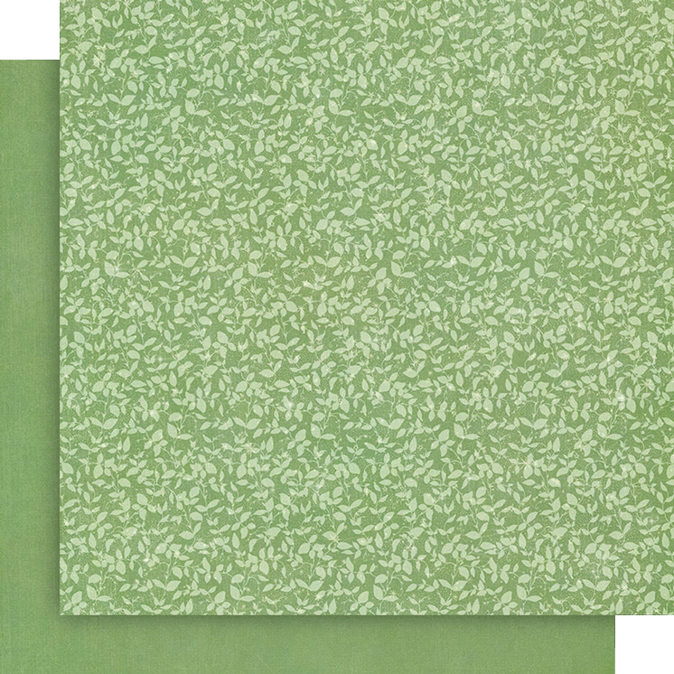 Graphic 45 - Fairy Boutique - Spring Green Pattern & Solid Sheet 12×12 Paper