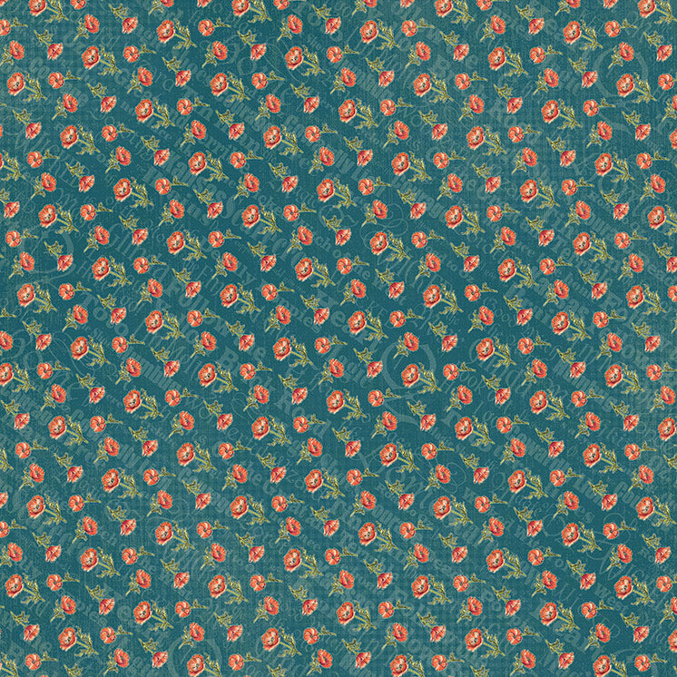 Graphic 45 - Wonder Of Oz - 12 x 12 Double Sided Paper - Field of Poppies