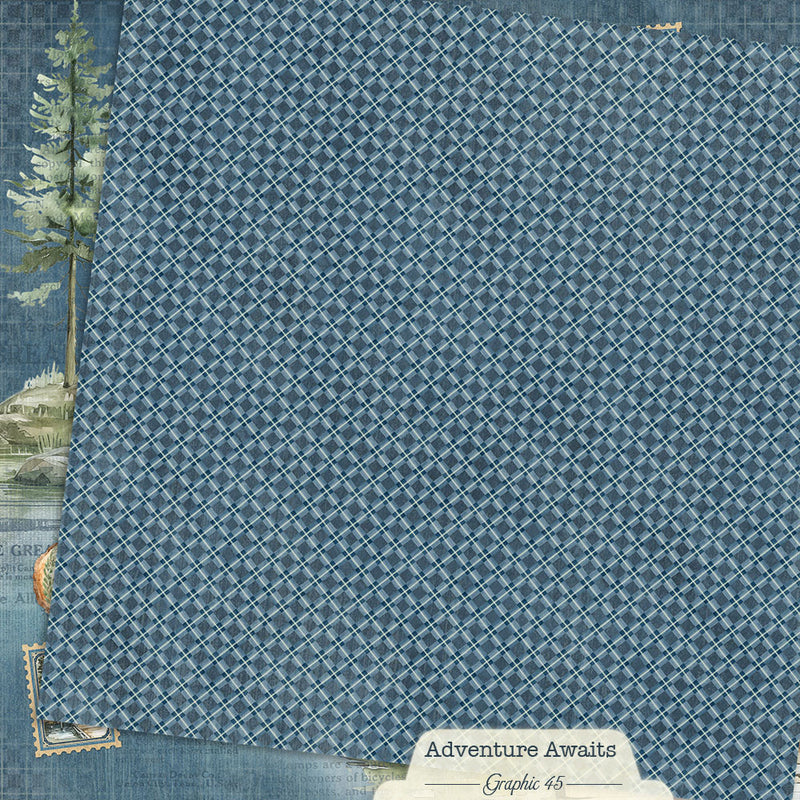 Graphic 45 - Adventure Awaits - 12 x 12 Double Sided Paper - Boat Dock Layout
