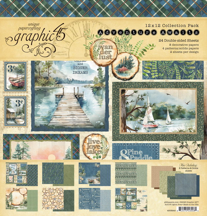 Graphic 45 - Adventure Awaits - 12 x 12 Collection Pack