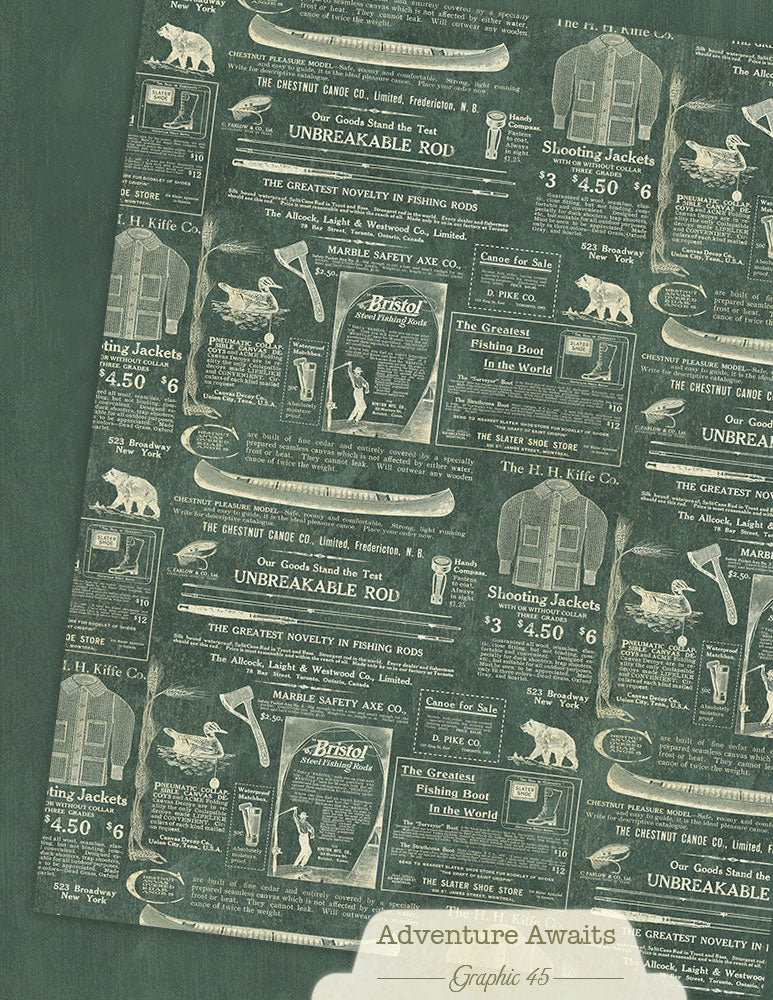 Graphic 45 - Adventure Awaits - 8.5 x 11 Patterns And Solids Paper Pack