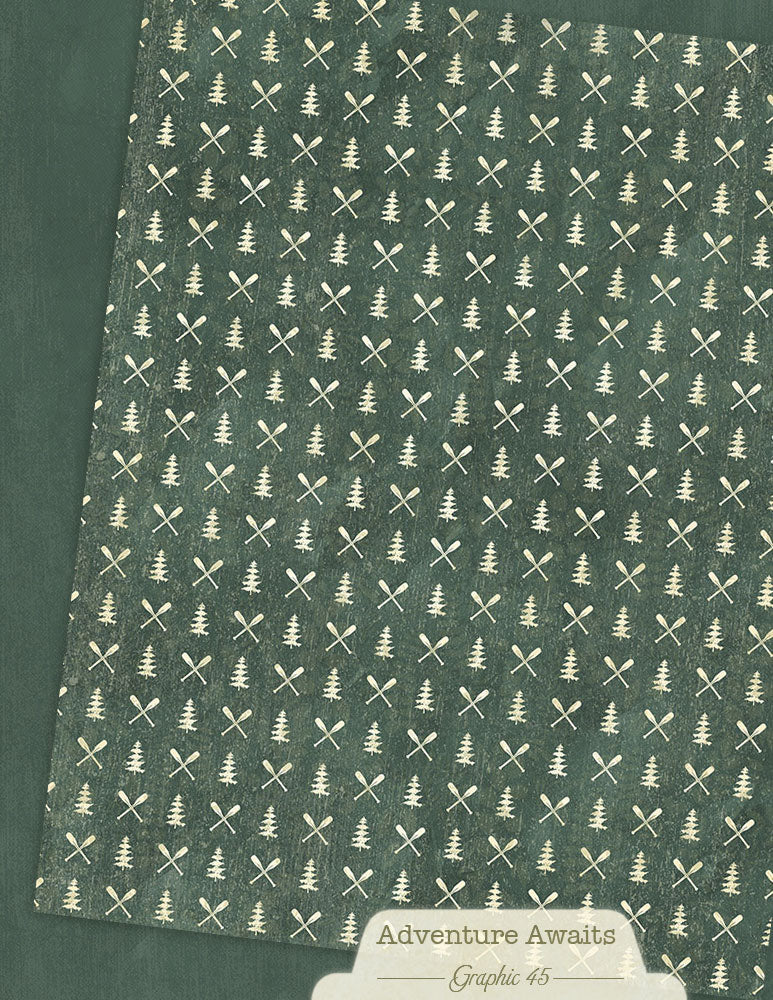 Graphic 45 - Adventure Awaits - 8.5 x 11 Patterns And Solids Paper Pack