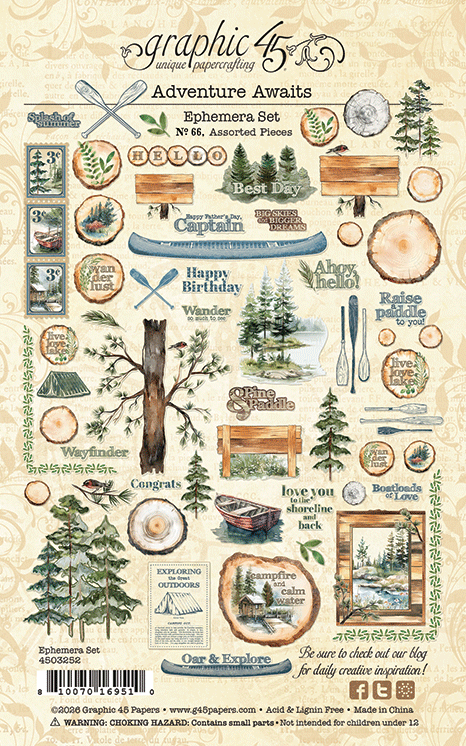 Graphic 45 - Adventure Awaits - Ephemera