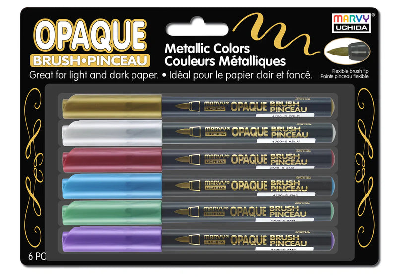 Marvy Uchida - Opaque Brush 6 Piece Set - Metallic Set