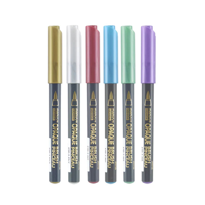 Marvy Uchida - Opaque Brush 6 Piece Set - Metallic Set