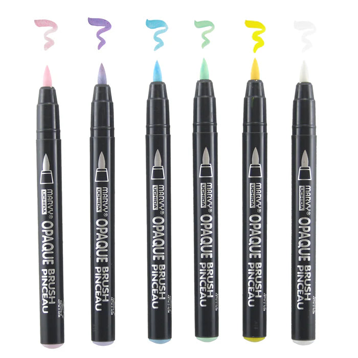 Marvy Uchida - Opaque Brush 6 Piece Set - Pastel Set