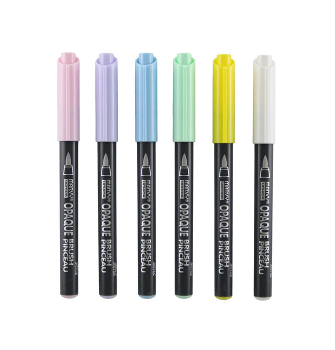 Marvy Uchida - Opaque Brush 6 Piece Set - Pastel Set