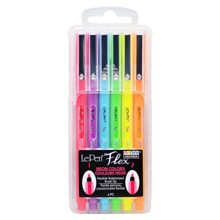 Marvy Uchida - Le Pen Flex 6 Piece Neon Set