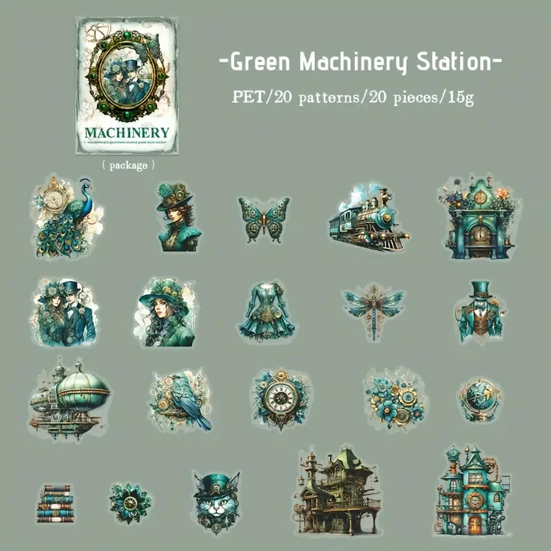 Retro Steampunk Style Stickers