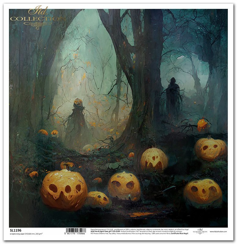 ITD Collection - Moonlit Pumpkin Grove - Scrapbooking Single Sheet