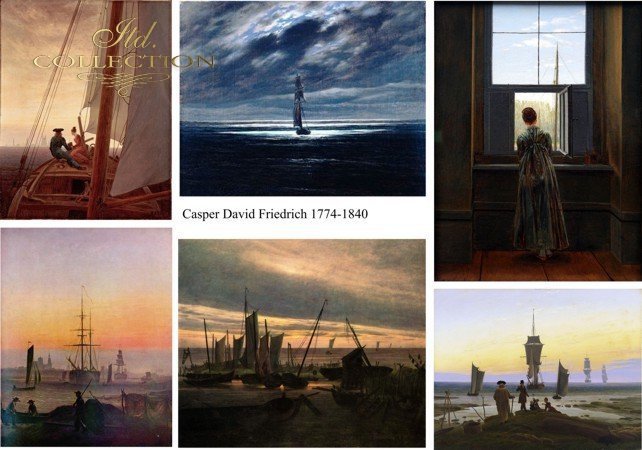 ITD Collection - Seascape in Moonlight, Periods of Life, On the Sailing Boat - Classic Paper