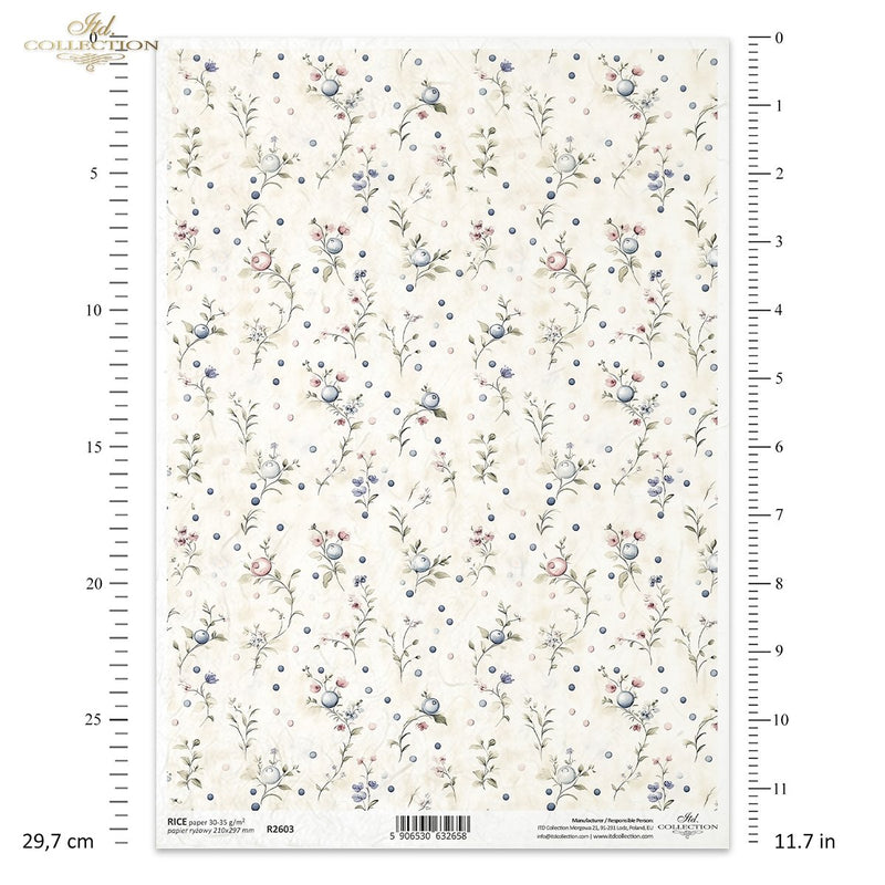 ITD Collection - Floral Shabby Chic - Rice Paper - R2603