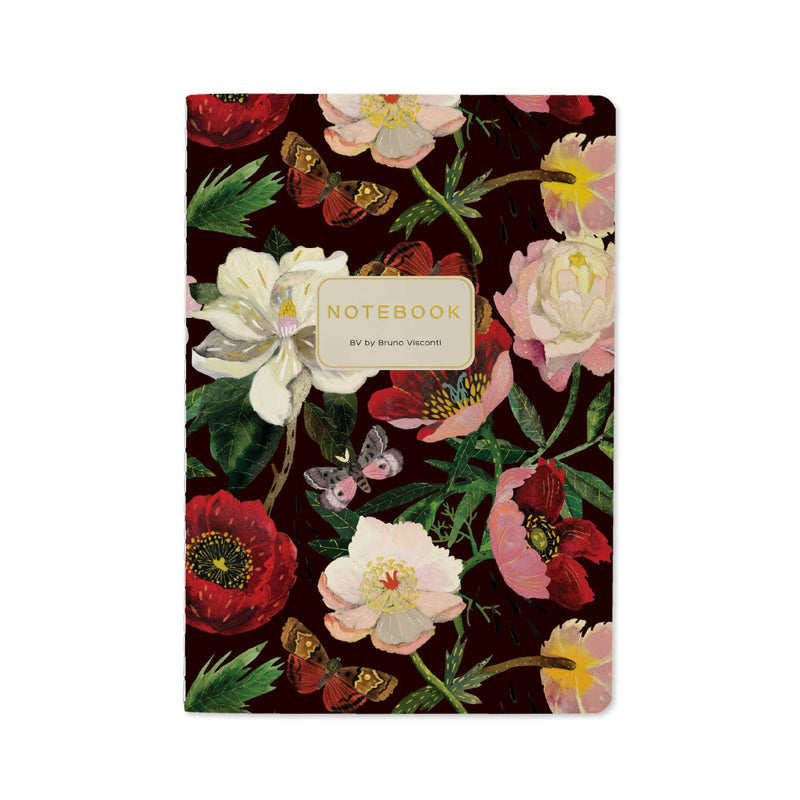 BV by Bruno Visconti - Notebook - Peonies on Black 