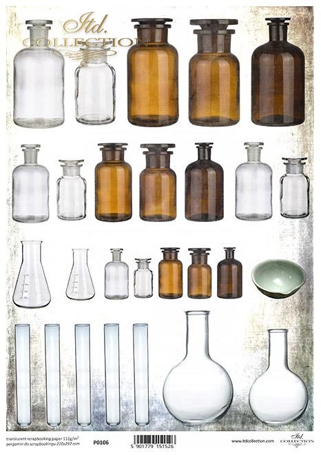 ITD Collection - Herbalist Jars #3 - Translucent Scrapbooking Paper