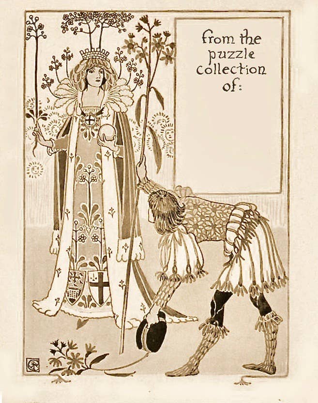 Art & Fable Puzzle Company - Puzzle Ownership Plate - Walter Crane Design