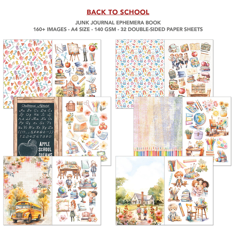 Ciao Bella - Back to School - A4 Junk Journal & Ephemera Book