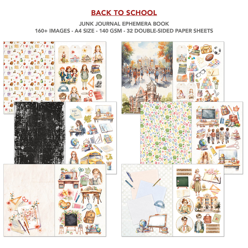 Ciao Bella - Back to School - A4 Junk Journal & Ephemera Book