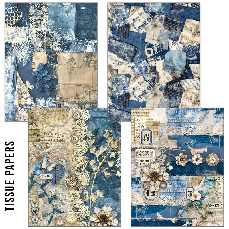 Ciao Bella - Craft Mix - Urban Blue Denim - Mixed A5 Paper Pack