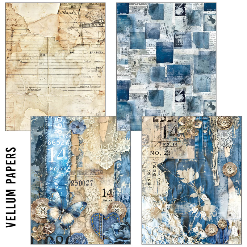 Ciao Bella - Craft Mix - Urban Blue Denim - Mixed A5 Paper Pack