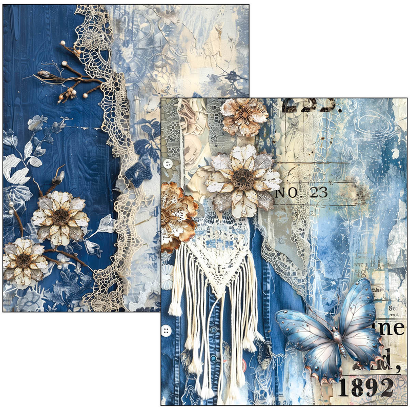 Ciao Bella - Urban Blue Denim - A4 Maxi Mixed Media Book