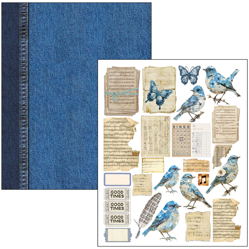 Ciao Bella - Urban Blue Denim - A4 Maxi Mixed Media Book