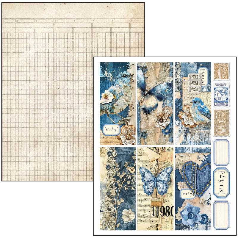 Ciao Bella - Urban Blue Denim - A4 Maxi Mixed Media Book