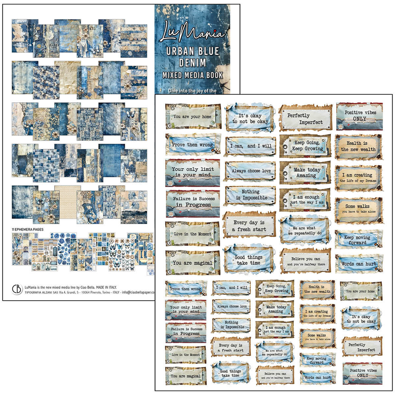 Ciao Bella - Urban Blue Denim - A4 Maxi Mixed Media Book