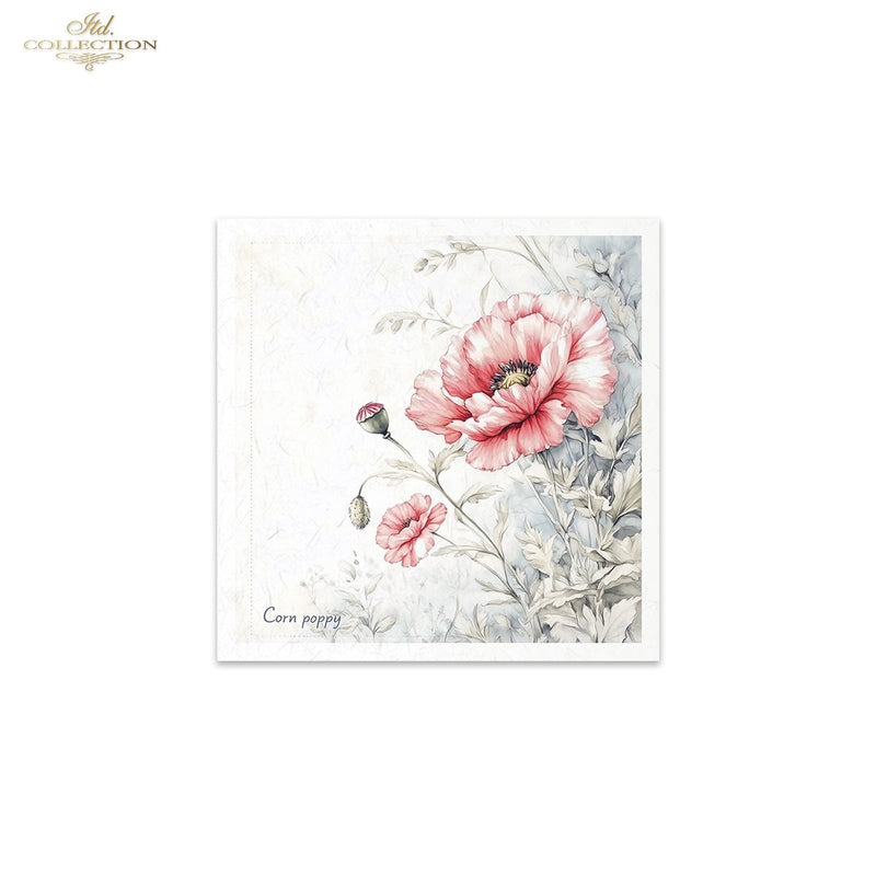 ITD Collection - Rice Paper Set Mini - Floral Shabby Chic - RSM175