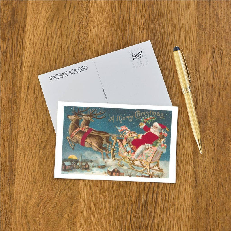 Found Image Press - Postcard - Santa Claus and Sleigh