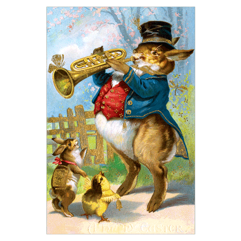 Laughing Elephant - Easter Rabbit - Holiday Sticker Box