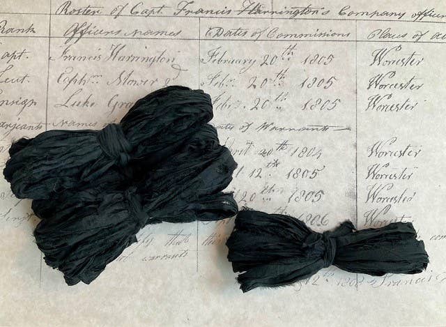 RiverHaus - Torn Silk Sari Ribbon - Black