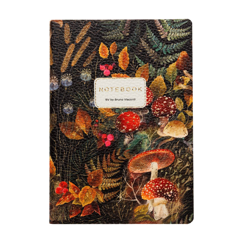 BV by Bruno Visconti - Vegan Leather A5 Notebook -Forest Mushrooms