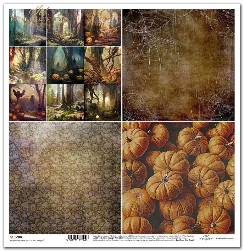 ITD Collection - Halloween Mixed Cards - Scrapbooking Single Sheet