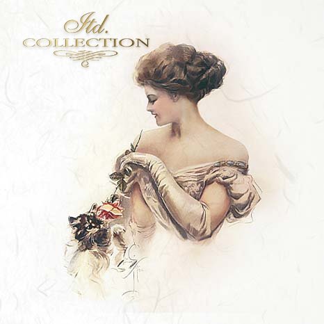 ITD Collection - Rice Paper Set Mini - Vintage Women and Cats