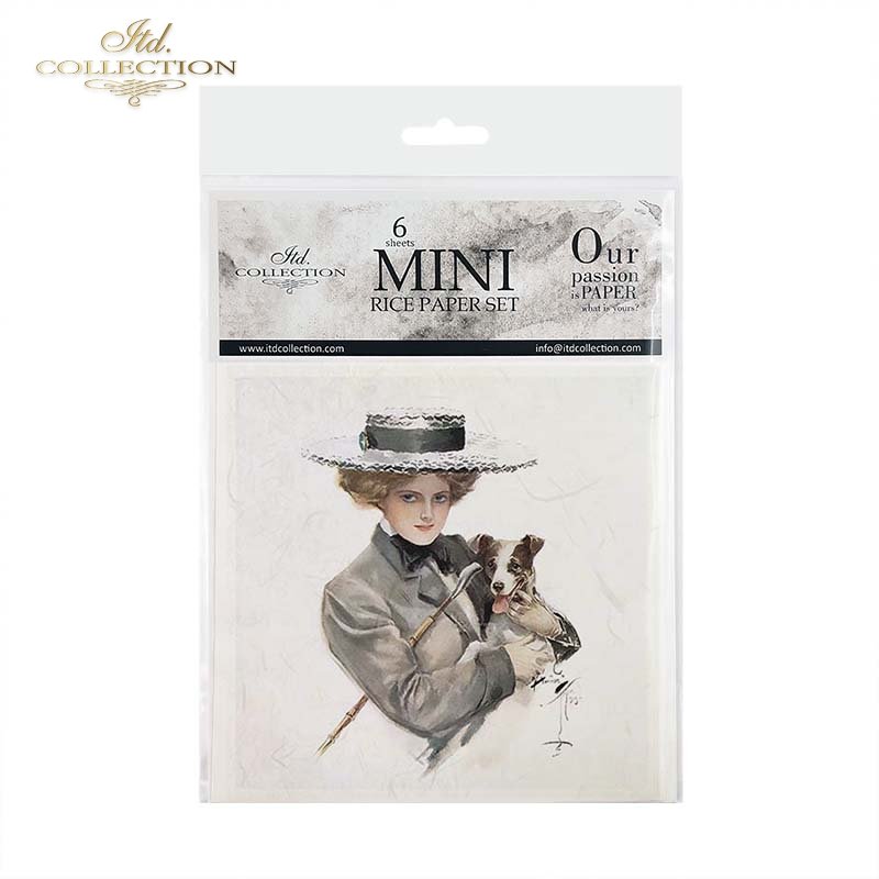 ITD Collection - Rice Paper Set Mini - Vintage Women and Dogs