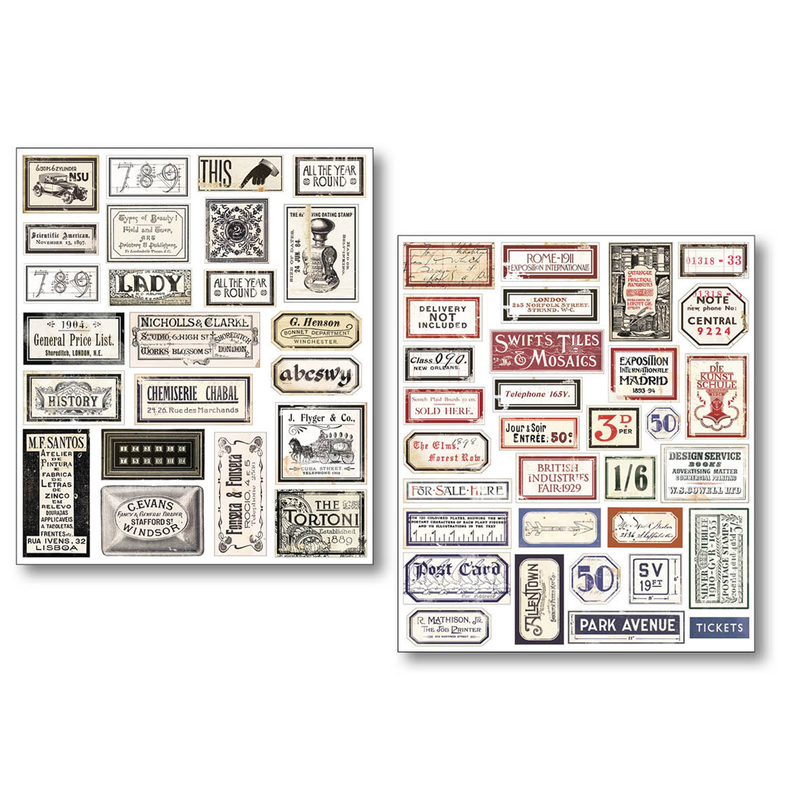 Ciao Bella - Vintage Scripts - Mixed Media Sticker Set